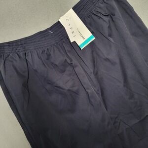 NWT Alfred Dunner Classics Navy Blue Capri Pants Size 16 Elastic Waist Pull-On